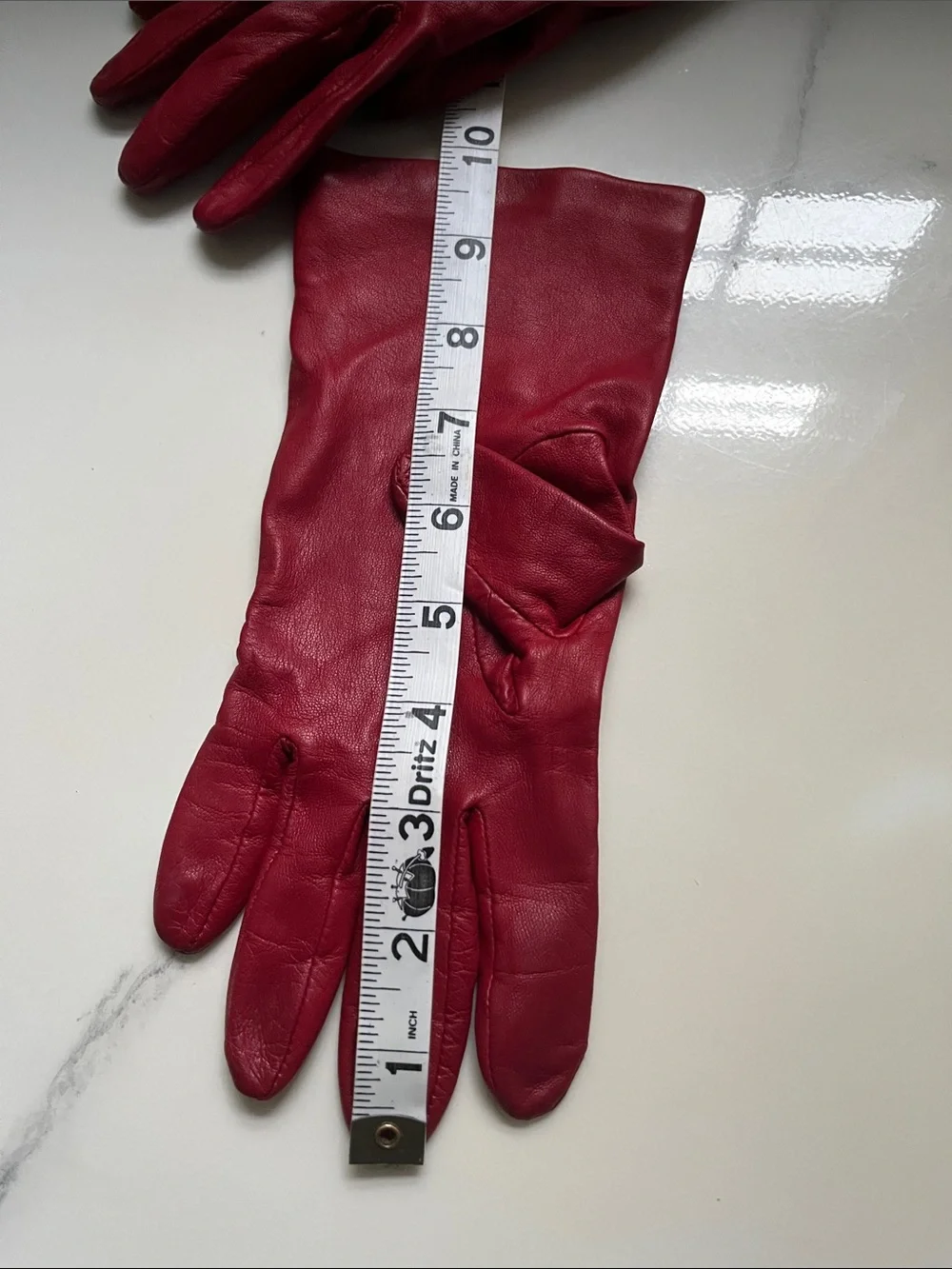 Lord & Taylor Red Leather Gloves
